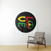 LIEBE Reggae mit Friedenssymbol Wandteppich (Beispiel (Horizontal))