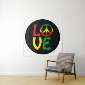 LIEBE Reggae mit Friedenssymbol Wandteppich (Beispiel)