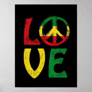 Liebe Reggae Musik Symbol Reggae Poster