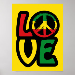 Liebe Reggae Musik Symbol Reggae Poster