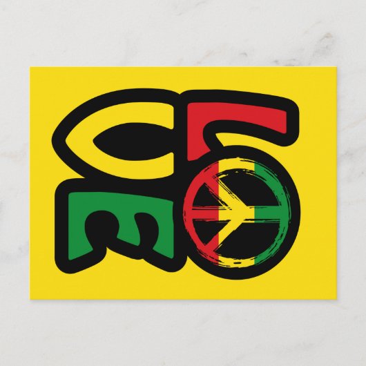 Liebe Reggae Musik Symbol Reggae Postkarte (Vorderseite)