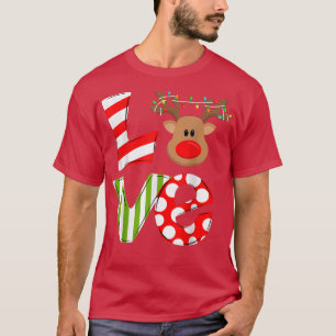 Liebe Reindeer Rudolph Merry Weihnachten Weihnacht T-Shirt