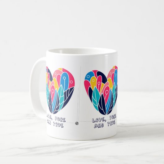 Liebe, reine und wahre kaffeetasse (Vorderseite Links)
