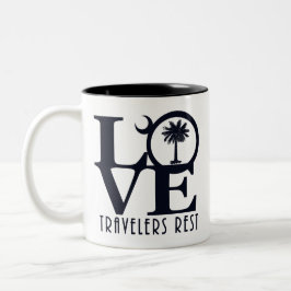 LIEBE Reisende Erholung 11oz Zwei-Tonen-Kaffee-Tas Zweifarbige Tasse