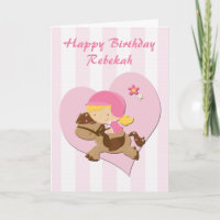 Liebe Reiten rosa StreifenGlücklich zum Geburtstag