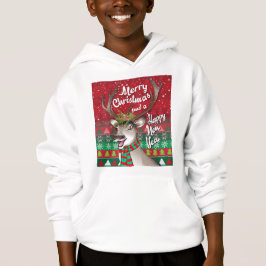 Liebe Rentier - Frohe Weihnachten und glückliches Hoodie