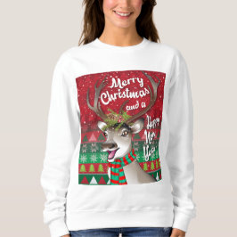 Liebe Rentier - Frohe Weihnachten und glückliches Sweatshirt
