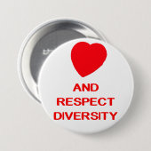 LIEBE-RESPEKT-DIVERSITY großer 3 Zoll-runder Knopf Button (Vorne & Hinten)