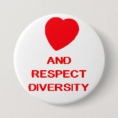 LIEBE-RESPEKT-DIVERSITY großer 3 Zoll-runder Knopf Button (Vorderseite)