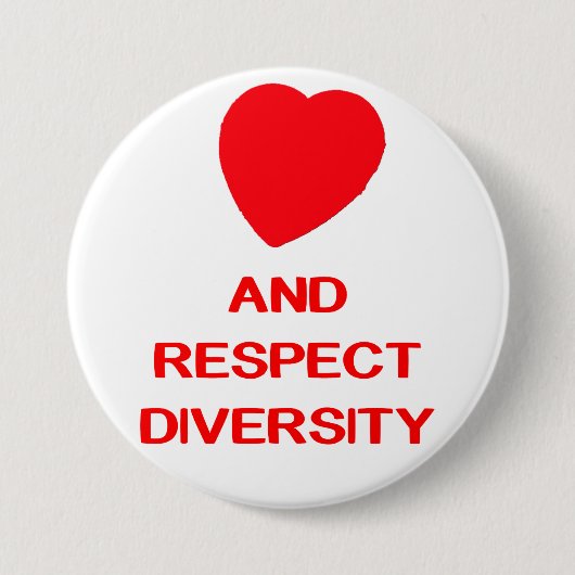LIEBE-RESPEKT-DIVERSITY großer 3 Zoll-runder Knopf Button (Vorderseite)
