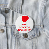 LIEBE-RESPEKT-DIVERSITY großer 3 Zoll-runder Knopf Button (Beispiel)
