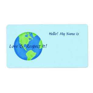 Liebe Respektiert Earth Globe Name Aufkleber