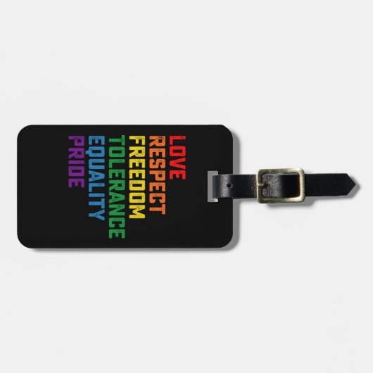 Liebe respektiert Freiheit Toleranz Gleichheit Pri Gepäckanhänger (Vorderseite horizontal)