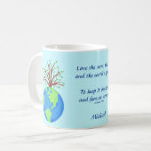 Liebe respektiert Gedicht Earth Art Blue Name Pers Kaffeetasse (Vorderseite Links)
