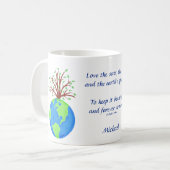 Liebe respektiert Gedicht und Kunstname Personalis Kaffeetasse (Vorderseite Links)