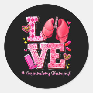 Liebe Respiratory Therapeut Valentinstag Rt Lunge Runder Aufkleber