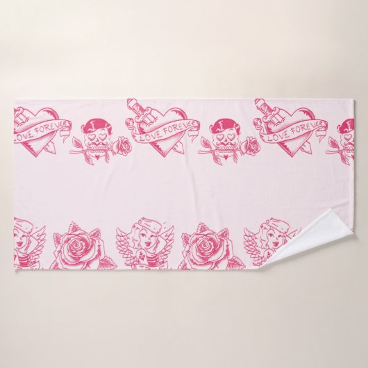 Liebe Retro Badhandtuch Set (Badehandtuch)