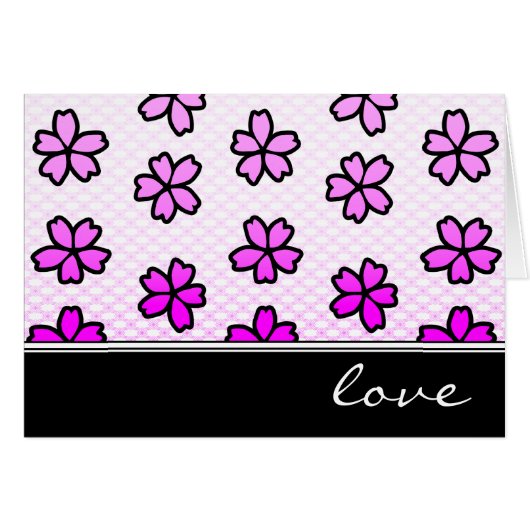 Liebe: Retro-Blumengestalt: (Vorderseite (Horizontal))