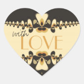 Liebe Retro Deko Flammenheber Herz-Aufkleber (Vorderseite)