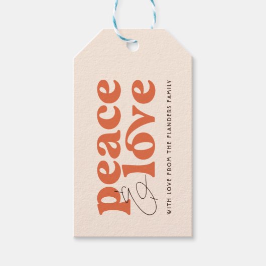 Liebe Retro Groovy Geschenkanhänger (Vorderseite)