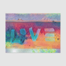 Liebe Retro Hippie Blue Red Orange Bohemisches Lan