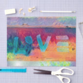 Liebe Retro Hippie Blue Red Orange Bohemisches Lan Seidenpapier (Handwerk)