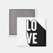 Liebe Retro Long Shadow Typografie Magnet (Vorderseite/Rückseite)