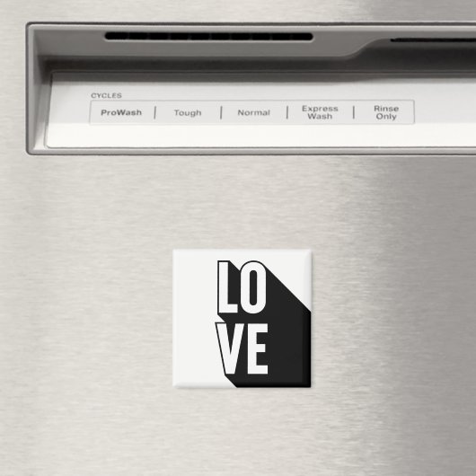 Liebe Retro Long Shadow Typografie Magnet (In Situ (Geschirrspüler))