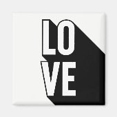Liebe Retro Long Shadow Typografie Magnet (Vorne)