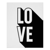 Liebe Retro Long Shadow Typografie Poster (Vorderseite)