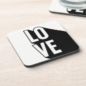 Liebe Retro Long Shadow Typografie Untersetzer (Linke Seite)