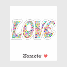 LIEBE Retro Multi Color Hearts benutzerdefinierten Aufkleber