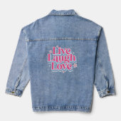 Liebe Retro Pink Typografie Design Jeansjacke (Rückseite)