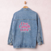 Liebe Retro Pink Typografie Design Jeansjacke (Hangar)