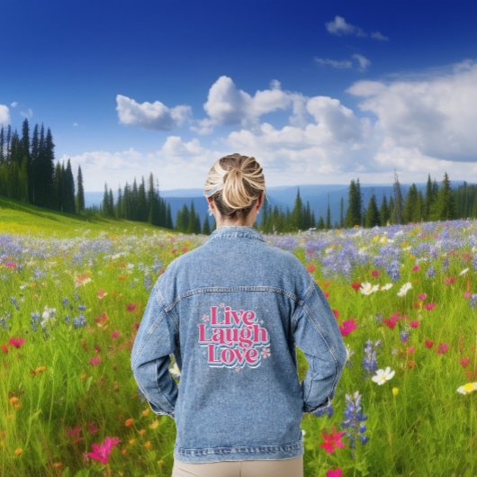 Liebe Retro Pink Typografie Design Jeansjacke