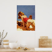 Liebe - Retro-Pulsabdeckung Art Poster (Küche)