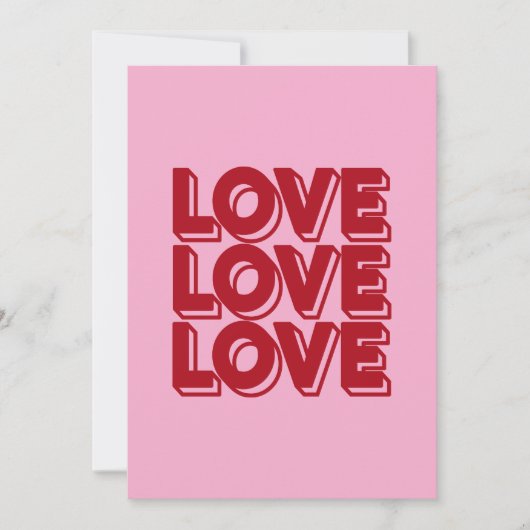 Liebe Retro-Rot-Typografie Einladung (Vorderseite)