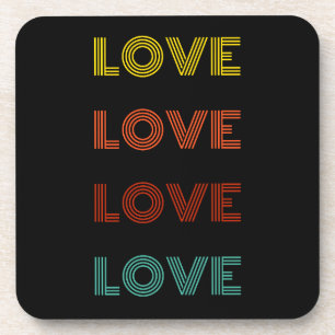 Liebe Retro Typografie Getränkeuntersetzer