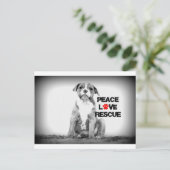 Liebe rettet Hund Postkarte (Stehend Vorderseite)