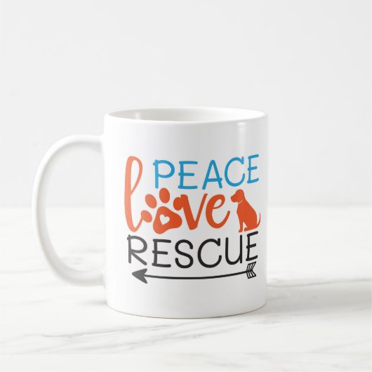 Liebe rettet Hunde Kaffeetasse (Links)