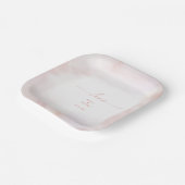 Liebe | Rezeption für Hochzeiten in Rosa Herz und  Pappteller (Gewinkelt)