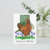 Liebe Rhode Island Red Chicken Violets Postkarte (Stehend Vorderseite)