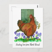 Liebe Rhode Island Red Chicken Violets Postkarte (Vorne/Hinten)