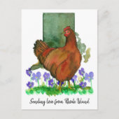 Liebe Rhode Island Red Chicken Violets Postkarte (Vorderseite)
