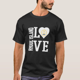 Liebe Rhode Island USA mit Rhode Island Flag T-Shirt