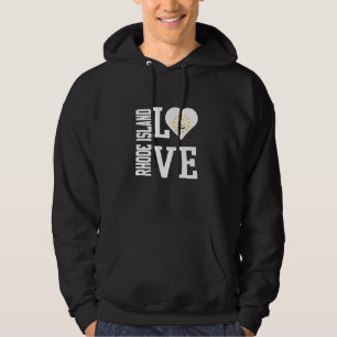 Liebe Rhode Island USA Mit Rhode Island-Flagge in Hoodie