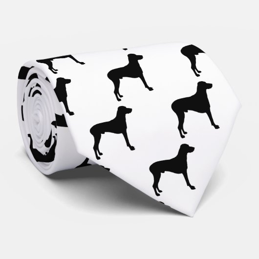 Liebe Rhodesian Ridgeback Dog Silhouette Neck Tie Krawatte (Gerollt)