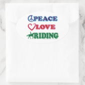 Liebe-Riding Ovaler Aufkleber (Tasche)