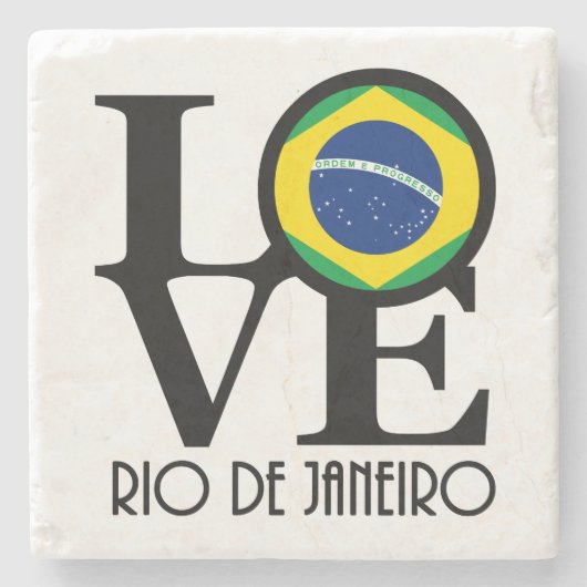 LIEBE Rio de Janeiro Steinuntersetzer (Vorderseite)