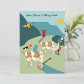 Liebe Road Country Music Wedding Einladung (Stehend Vorderseite)